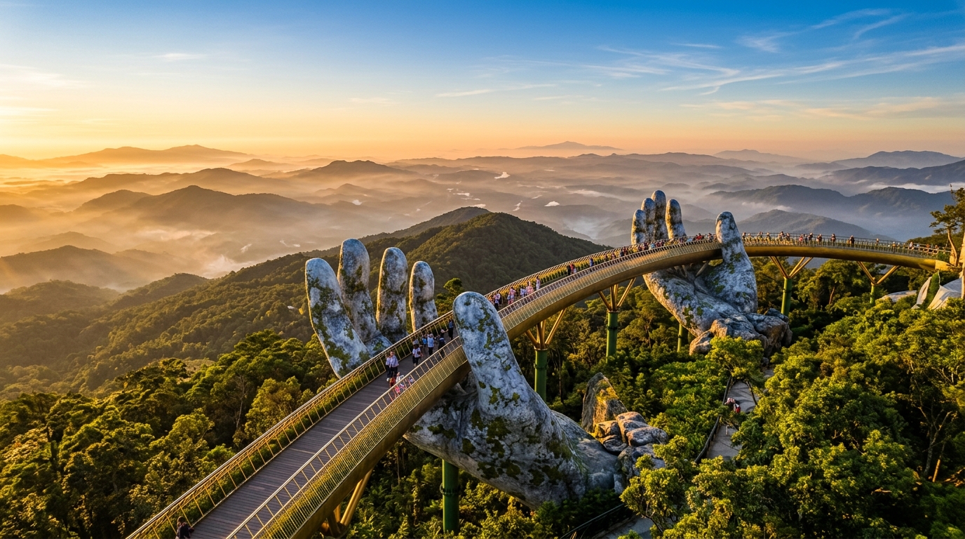 Cầu Vàng Bà Nà Hills Đà Nẵng – Biểu tượng vươn tầm chắp cánh sự nghiệp Master PMU