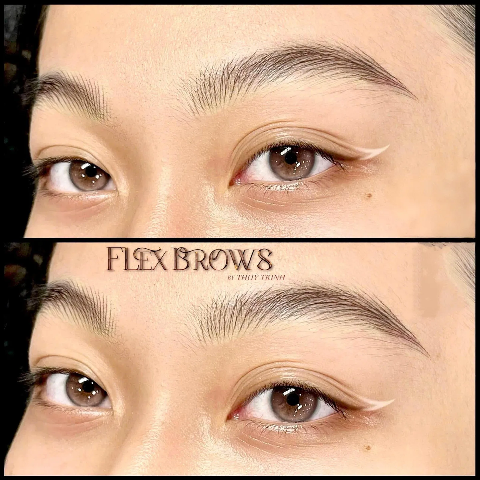 Trước & Sau điêu khắc sợi FLEXBROWS – Khắc phục mày thưa nhạt đầu và đuôi