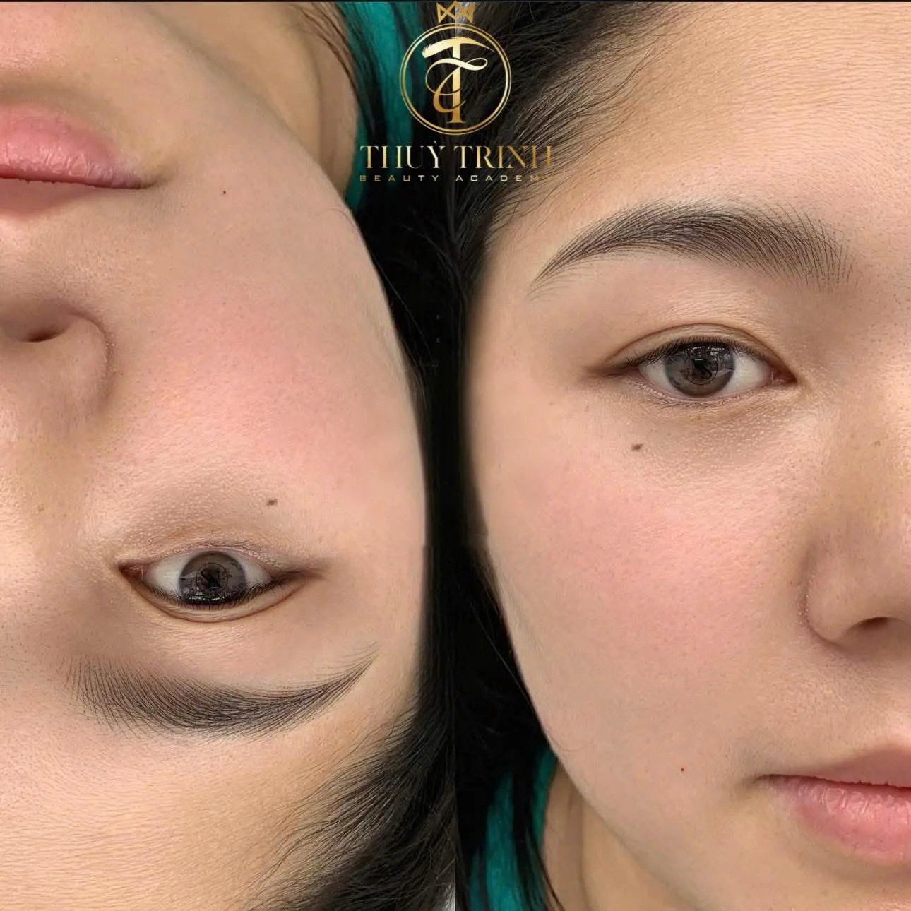 Góc chụp thực tế khách hàng sở hữu cặp chân mày sợi thanh thoát như mày thật