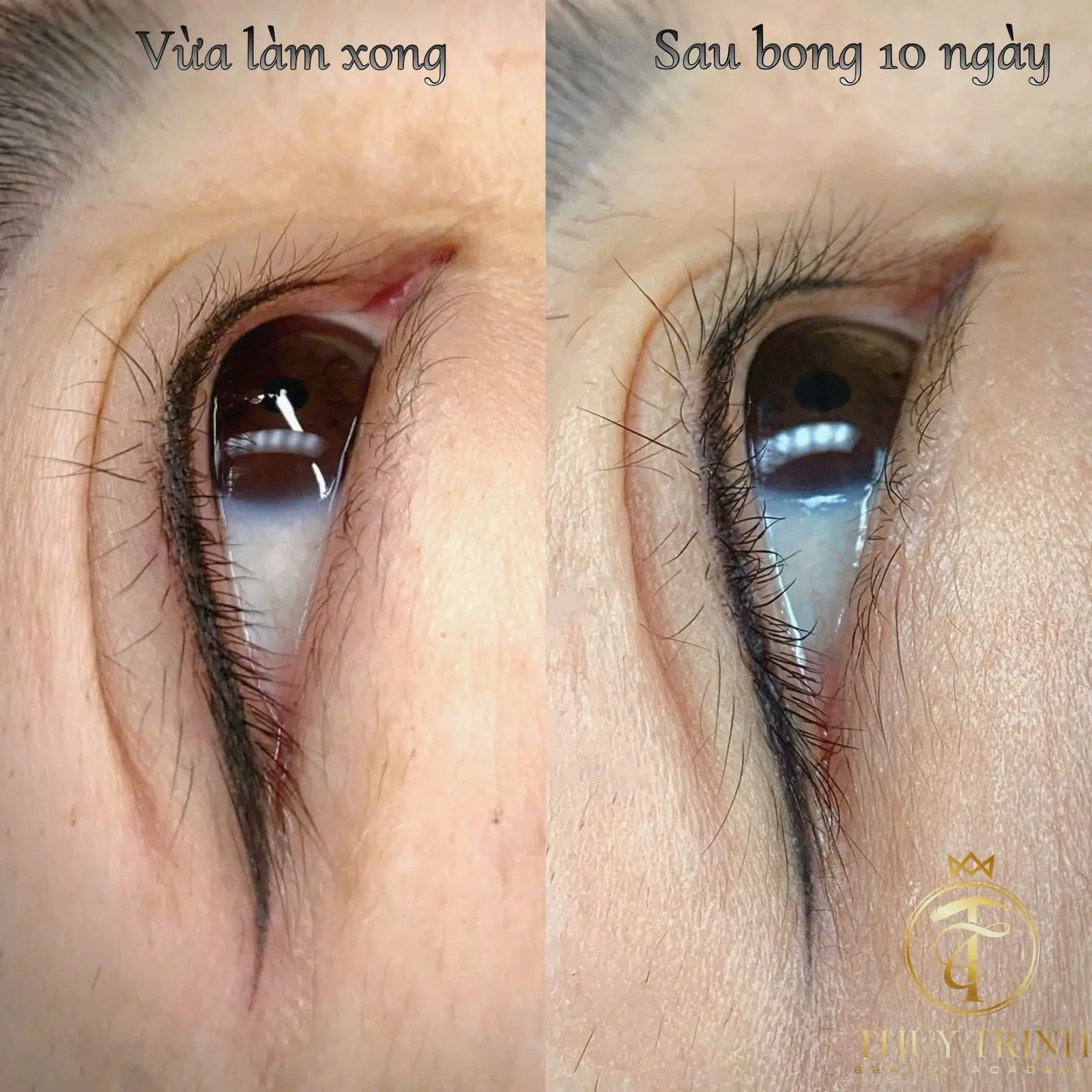 Đối chiếu thực tế: Vừa làm xong & Sau bong 10 ngày – Giữ màu chuẩn nét, mảnh đẹp