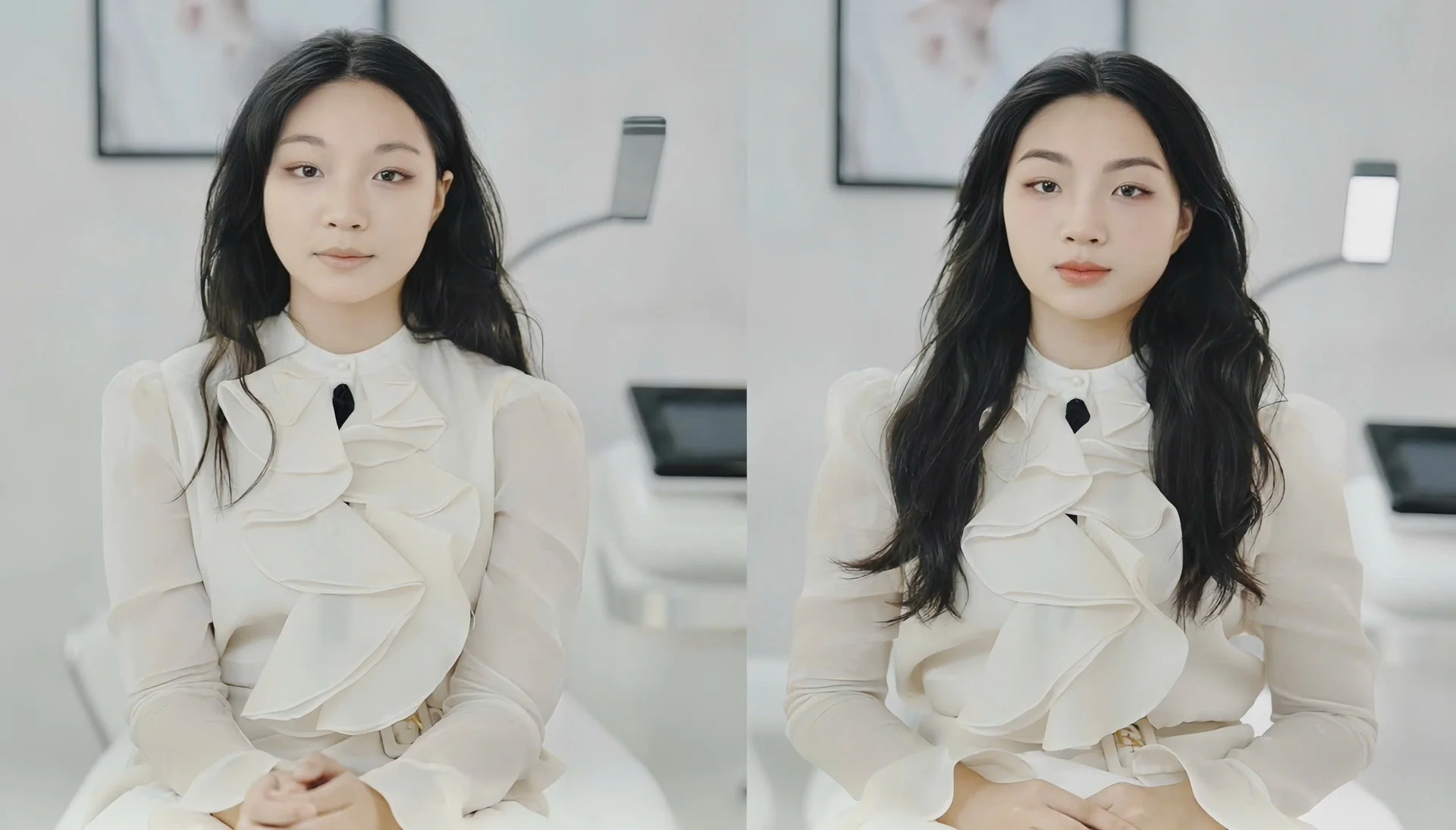 Ảnh so sánh thực tế Trước và Sau khi làm combo Mày Sợi & Môi Collagen tại Viện Thuỳ Trinh
