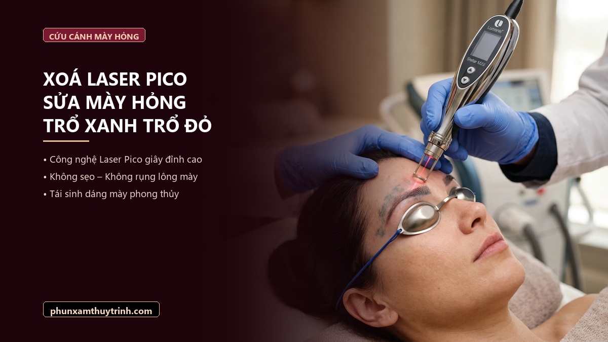Laser Pico xoá sửa mày hỏng tại Master Thuỳ Trinh Đà Nẵng