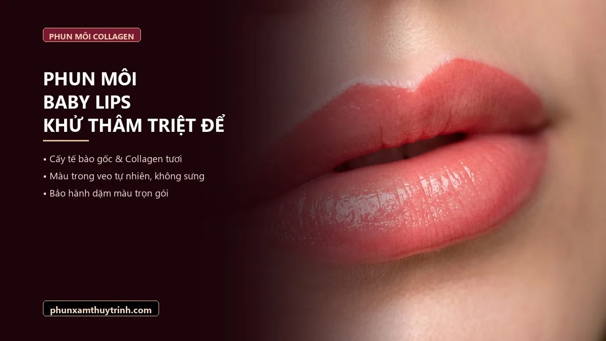 Phun môi Collagen Baby Lips khử thâm tại Master Thuỳ Trinh Đà Nẵng