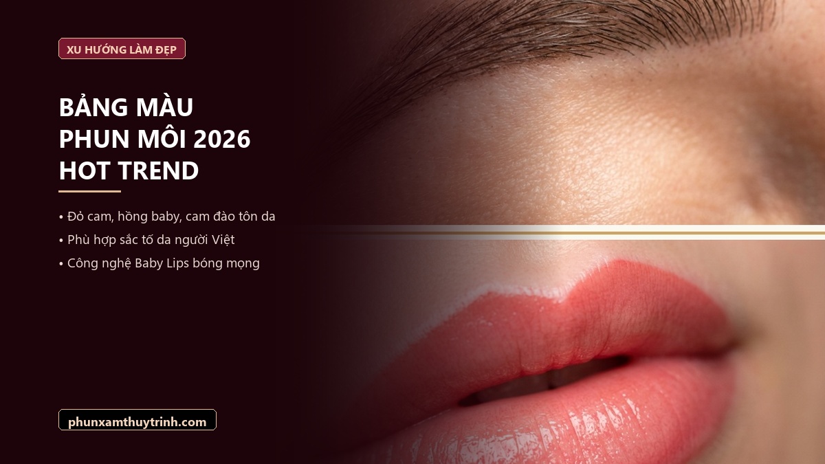 Bảng màu phun môi hot trend 2026 tại Viện Thẩm Mỹ Master Thuỳ Trinh